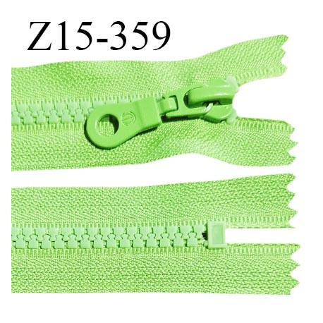 Fermeture zip 15 cm non séparable couleur vert largeur 3 cm zip nylon couleur vert longueur 15 cm largeur 6 mm prix à la pièce