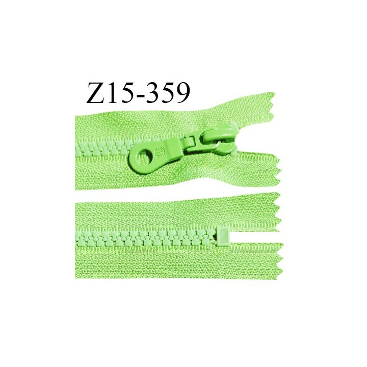 Fermeture zip 15 cm non séparable couleur vert largeur 3 cm zip nylon longueur 15 cm largeur 6 mm prix à la pièce