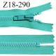 Fermeture zip moulée 18 cm non séparable couleur bleu vert largeur 3 cm zip moulée 18 cm largeur 6 mm prix au mètre