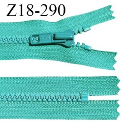 Fermeture zip moulée 18 cm non séparable couleur bleu vert largeur 3 cm zip moulée 18 cm largeur 6 mm prix au mètre