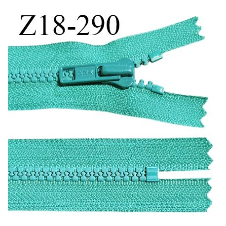 Fermeture zip moulée 18 cm non séparable couleur bleu vert largeur 3 cm zip moulée 18 cm largeur 6 mm prix au mètre