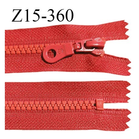 Fermeture zip 15 cm non séparable couleur rouge largeur 3 cm zip nylon longueur 15 cm largeur 6 mm prix à la pièce