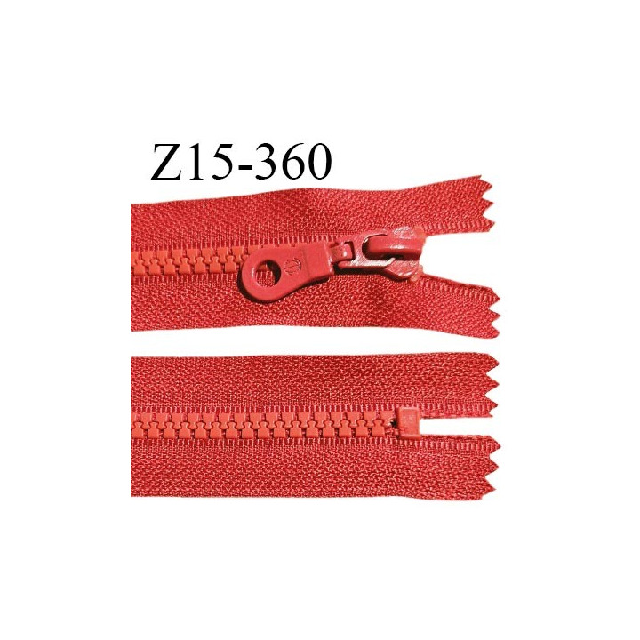 Fermeture zip 15 cm non séparable couleur rouge largeur 3 cm zip nylon longueur 15 cm largeur 6 mm prix à la pièce