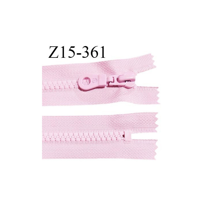 Fermeture zip 15 cm non séparable couleur rose largeur 3 cm zip nylon longueur 15 cm largeur 6 mm prix à la pièce