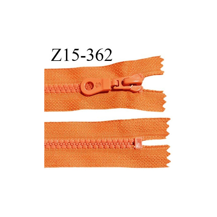 Fermeture zip 15 cm non séparable couleur orange largeur 3 cm zip nylon longueur 15 cm largeur 6 mm prix à la pièce
