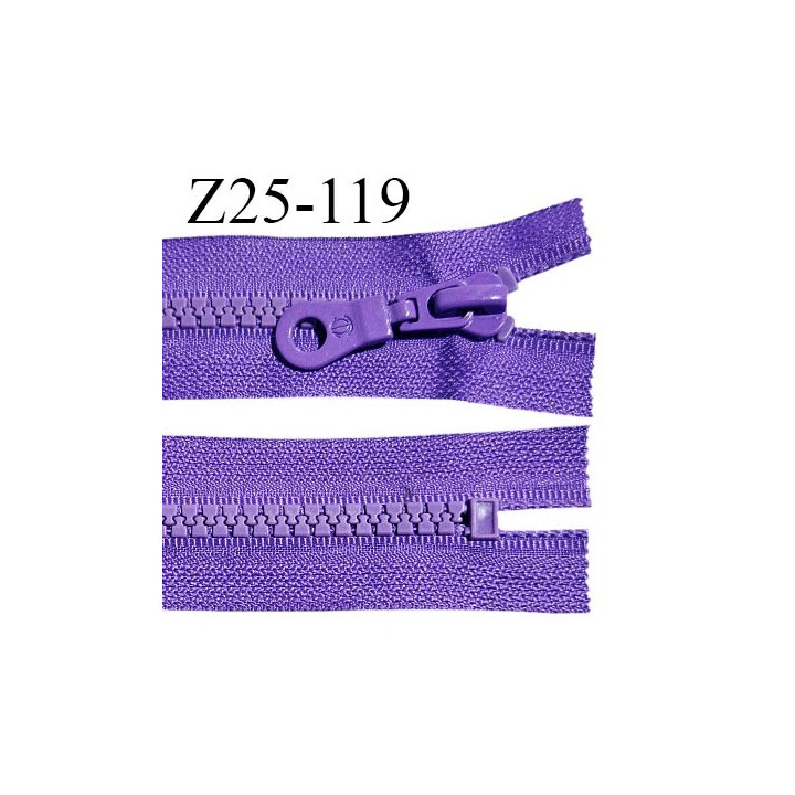 Fermeture zip moulée 25 cm non séparable couleur violet largeur 3.2 cm zip nylon 25 cm largeur 6 mm prix au mètre