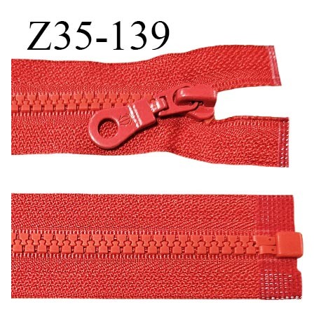 Fermeture zip moulée 35 cm séparable couleur rouge largeur 3 cm zip nylon 35 cm largeur 6 mm prix au mètre