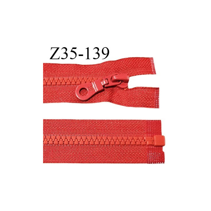 Fermeture zip moulée 35 cm séparable couleur rouge largeur 3 cm zip nylon 35 cm largeur 6 mm prix au mètre