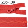 Fermeture zip moulée 35 cm séparable couleur rouge largeur 3 cm zip nylon 35 cm largeur 6 mm prix au mètre