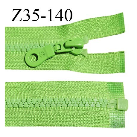 Fermeture zip moulée 35 cm séparable couleur vert largeur 3 cm zip nylon 35 cm largeur 6 mm prix au mètre