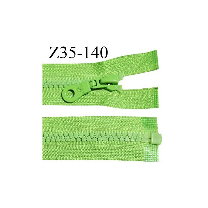 Fermeture zip moulée 35 cm séparable couleur vert largeur 3 cm zip nylon 35 cm largeur 6 mm prix au mètre