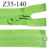 Fermeture zip moulée 35 cm séparable couleur vert largeur 3 cm zip nylon 35 cm largeur 6 mm prix au mètre