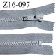 Fermeture zip moulée 16 cm séparable couleur gris largeur 3 cm zip nylon 16 cm largeur 6 mm prix au mètre
