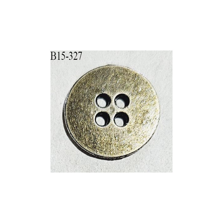 Bouton 15 mm en métal couleur laiton avec décor gravé 4 trous diamètre 15 mm épaisseur 1 mm prix à la pièce