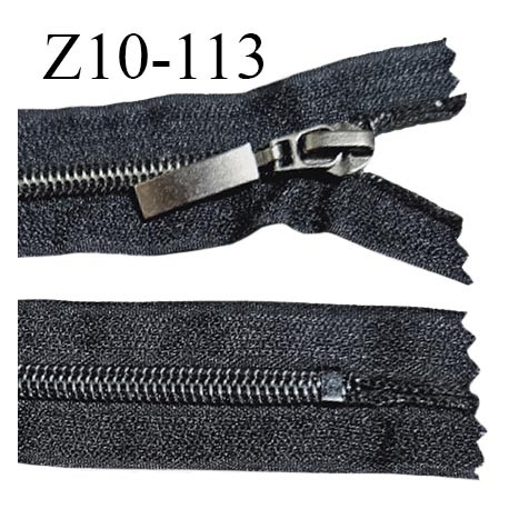 Fermeture zip 10 cm couleur noir longueur 10 cm largeur 3 cm non séparable glissière nylon largeur 6 mm
