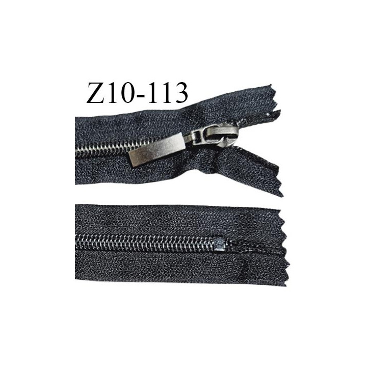 Fermeture zip 10 cm couleur noir longueur 10 cm largeur 3 cm non séparable glissière nylon largeur 6 mm