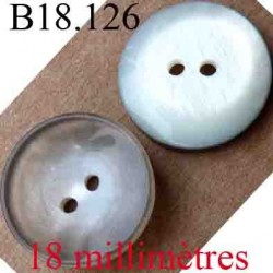 bouton 18 mm couleurgris et blanc opaque et bronze orangé brillant en forme de coquille 2 trous diamètre 18 mm