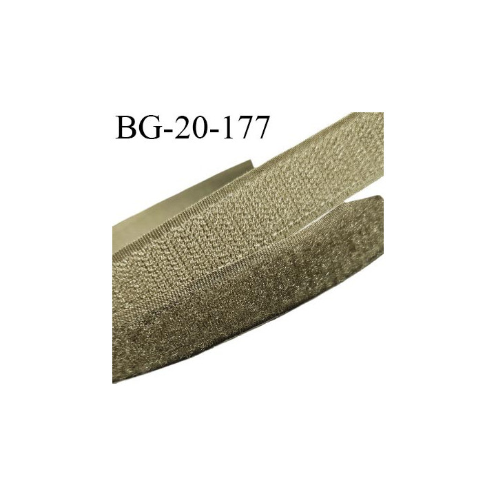 Scratch type velcro 20 mm à coudre couleur kaki clair prix au mètre pour les 2 faces velours et crochet largeur 20 mm