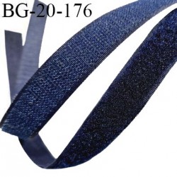 Scratch type velcro 20 mm à coudre couleur bleu prix au mètre pour les 2 faces velours et crochet largeur 20 mm