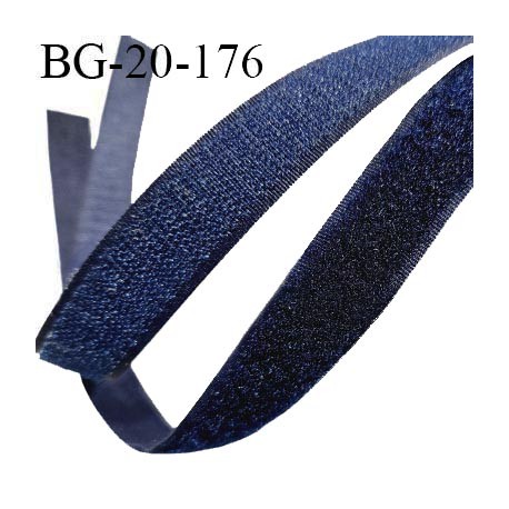 Scratch type velcro 20 mm à coudre couleur bleu prix au mètre pour les 2 faces velours et crochet largeur 20 mm