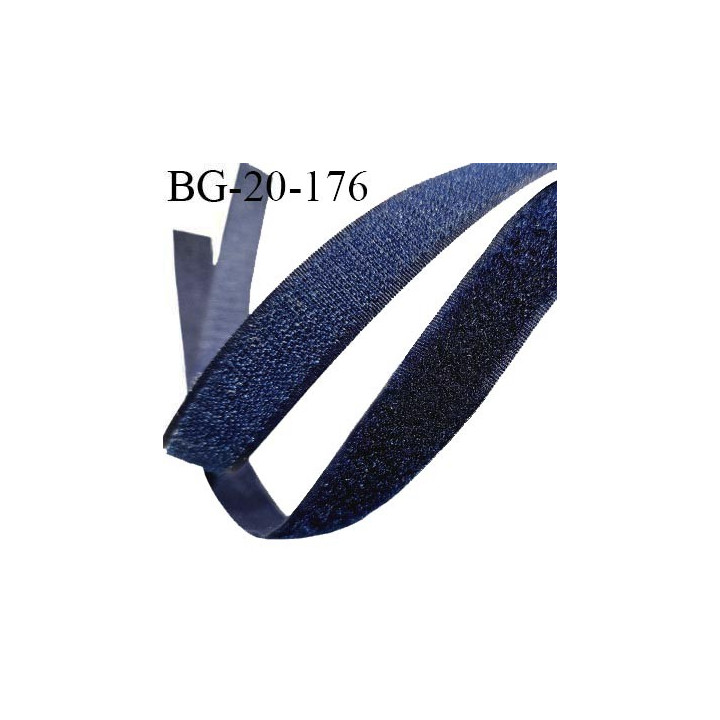 Scratch type velcro 20 mm à coudre couleur bleu prix au mètre pour les 2 faces velours et crochet largeur 20 mm