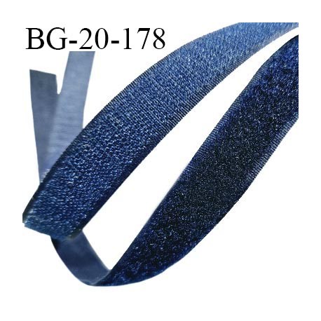 Scratch type velcro 20 mm à coudre couleur bleu prix au mètre pour les 2 faces velours et crochet largeur 20 mm