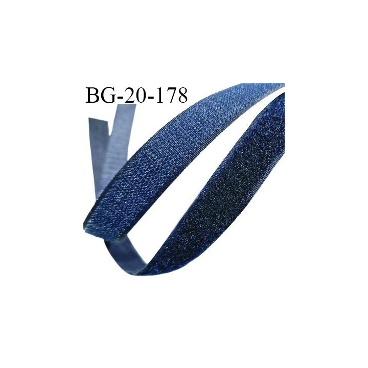 Scratch type velcro 20 mm à coudre couleur bleu prix au mètre pour les 2 faces velours et crochet largeur 20 mm