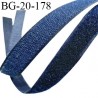 Scratch type velcro 20 mm à coudre couleur bleu prix au mètre pour les 2 faces velours et crochet largeur 20 mm