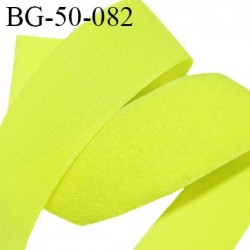 Scratch type velcro 50 mm à coudre couleur jaune fluo prix au mètre pour les 2 faces velours et crochet largeur 50 mm