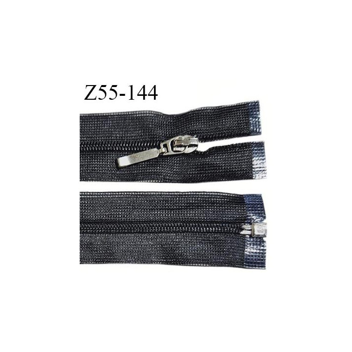 Fermeture zip 55 cm couleur noir séparable curseur métal longueur 55 cm largeur 2.8 cm largeur du zip 4 mm prix à l'unité