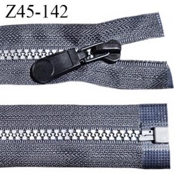 Fermeture zip moulée 45 cm séparable couleur gris longueur 45 cm largeur 3 cm zip moulée couleur gris largeur 6 mm