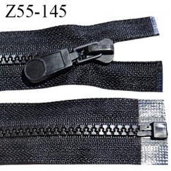 Fermeture zip moulée 55 cm séparable couleur noir longueur 45 cm largeur 3 cm zip moulée largeur 6 mm prix à l'unité