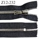 Fermeture zip 12 cm non séparable couleur noir longueur 12 cm largeur 2.7 cm glissière nylon curseur métal largeur 5 mm