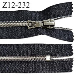 Fermeture zip 12 cm non séparable couleur noir longueur 12 cm largeur 2.7 cm glissière nylon curseur métal largeur 5 mm