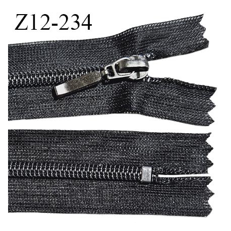 Fermeture zip 12 cm non séparable couleur noir longueur 12 cm largeur 2.7 cm glissière nylon curseur métal
