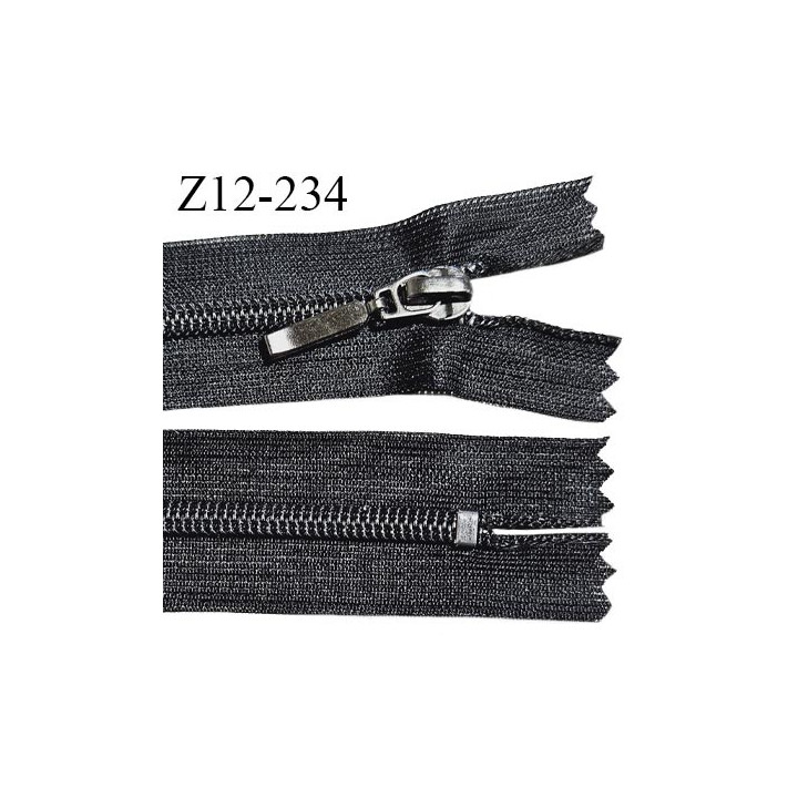 Fermeture zip 12 cm non séparable couleur noir longueur 12 cm largeur 2.7 cm glissière nylon curseur métal