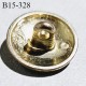 Bouton 15 mm en métal couleur or et blanc avec motif diamètre 15 mm épaisseur 1.5 mm prix à l'unité