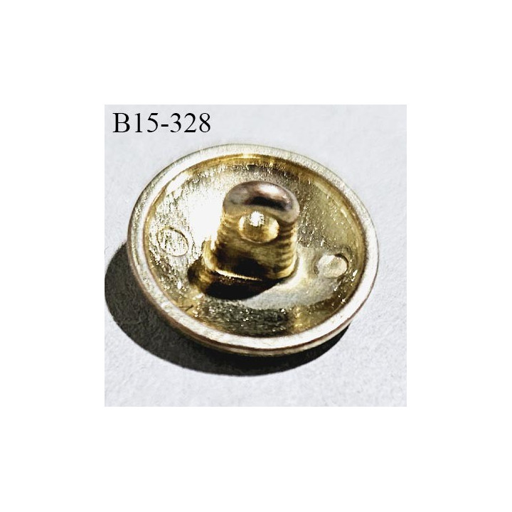 Bouton 15 mm en métal couleur or et blanc avec motif diamètre 15 mm épaisseur 1.5 mm prix à l'unité