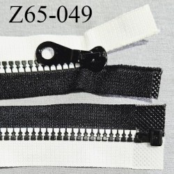 Fermeture zip 65 cm haut de gamme couleur noir et blanc largeur 3.2 cm glissière moulée séparable longueur 65 cm