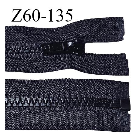 Fermeture zip moulée séparable 60 cm couleur bleu marine tirant sur le noir longueur 60 cm largeur 3.2 cm zip moulée