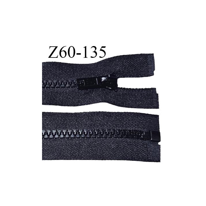 Fermeture zip moulée séparable 60 cm couleur bleu marine tirant sur le noir longueur 60 cm largeur 3.2 cm zip moulée