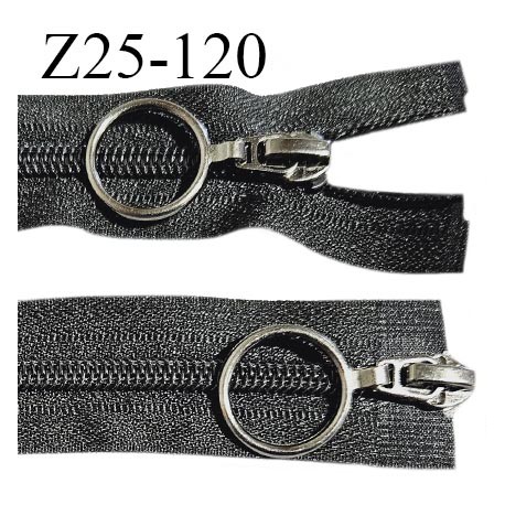Fermeture zip double curseurs 27 cm couleur noir largeur 2.5 cm zip nylon 27 cm largeur 5 mm prix au mètre