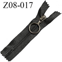 Fermeture zip 8 cm couleur noir non séparable largeur 2.5 cm glissière nylon largeur 5 mm longueur 8 cm prix à l'unité