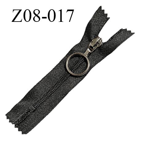 Fermeture zip 8 cm couleur noir non séparable largeur 2.5 cm glissière nylon largeur 5 mm longueur 8 cm prix à l'unité