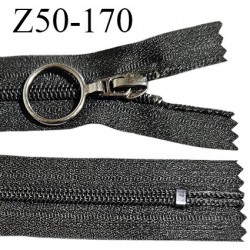Fermeture 50 cm couleur noir non séparable curseur métal longueur 50 cm largeur 3.2 cm largeur du zip 5 mm prix à l'unité