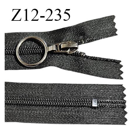 Fermeture 12 cm couleur noir non séparable curseur métal longueur 12 cm largeur 2.5 cm largeur du zip 5 mm prix à l'unité