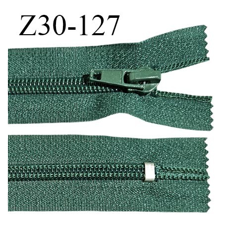 Fermeture zip 29 cm non séparable couleur vert foncé largeur 3 cm zip nylon 29 cm largeur 6.5 mm prix au mètre