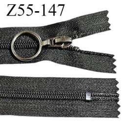 Fermeture 53 cm couleur noir non séparable curseur métal longueur 53 cm largeur 3.2 cm largeur du zip 5 mm prix à l'unité