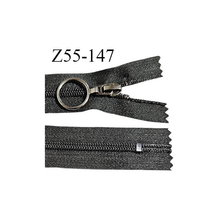Fermeture 53 cm couleur noir non séparable curseur métal longueur 53 cm largeur 3.2 cm largeur du zip 5 mm prix à l'unité