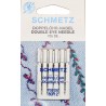 Aiguille schmetz 80/12 DOUBLE EYE NEEDLE  705 DE 80/12  la boite de 5 aiguilles